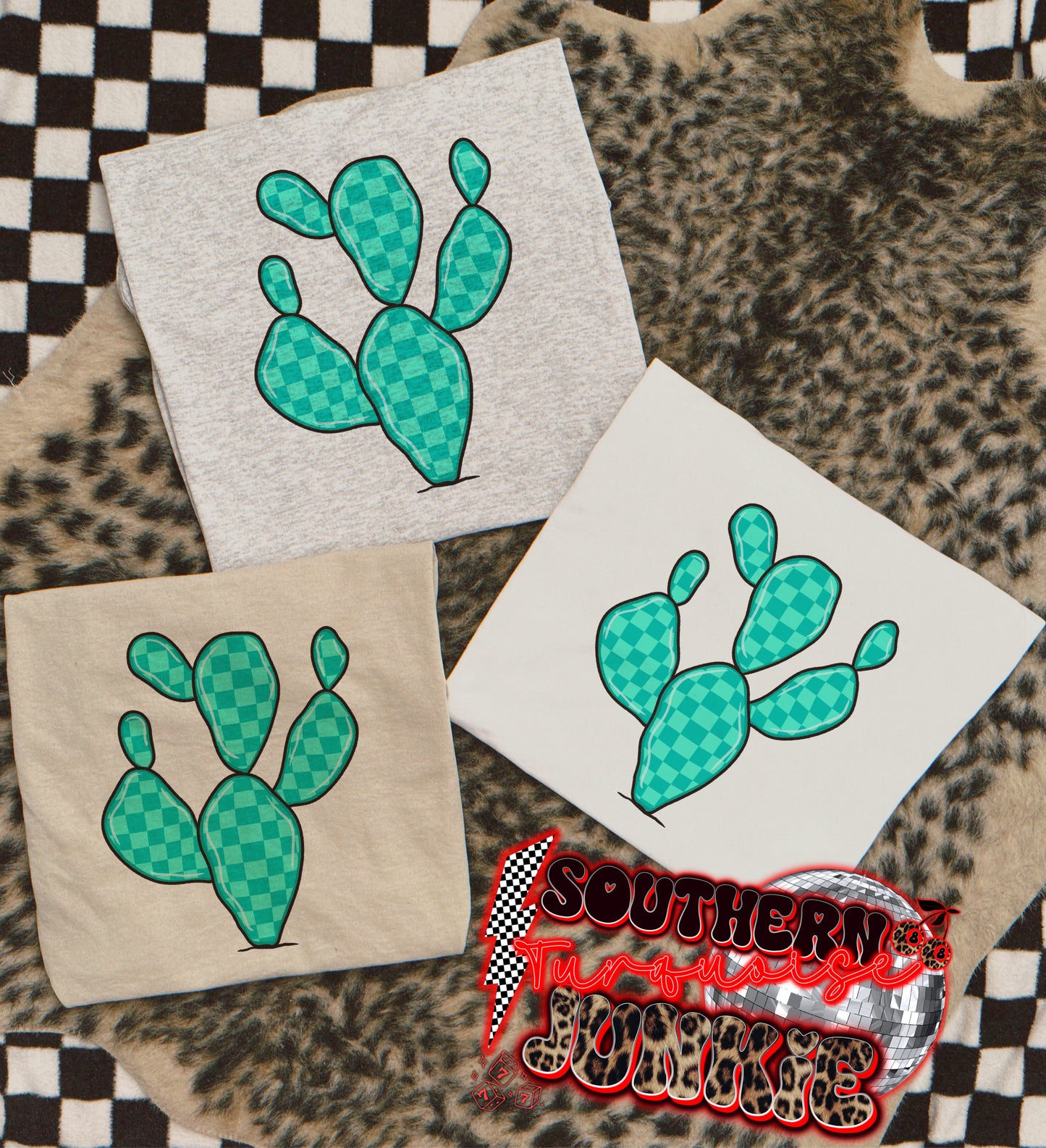 CHECKERED CACTUS TEE