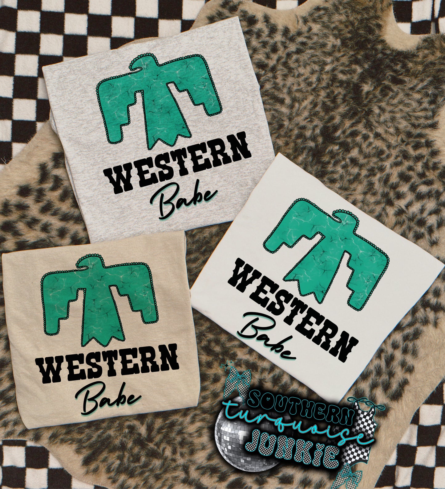 WESTERN BABE TURQUOISE TEE