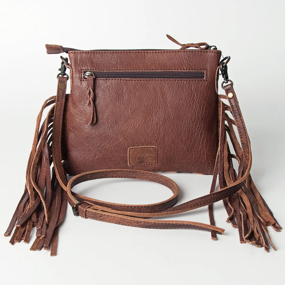 CHEETAH COWHIDE FRINGE PURSE