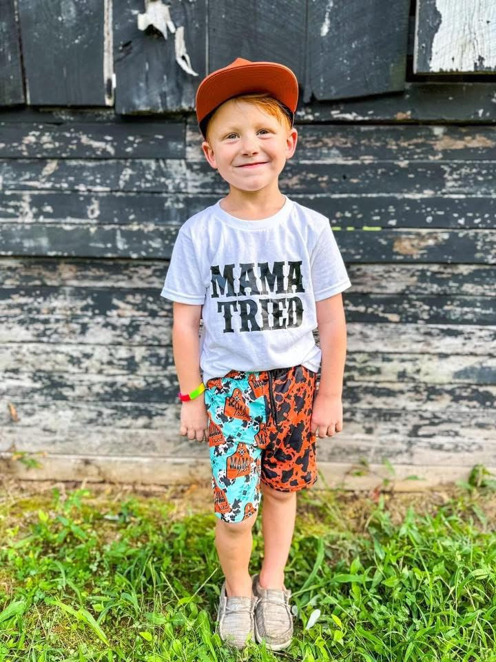 MAMA TRIED SPLIT SHORTS