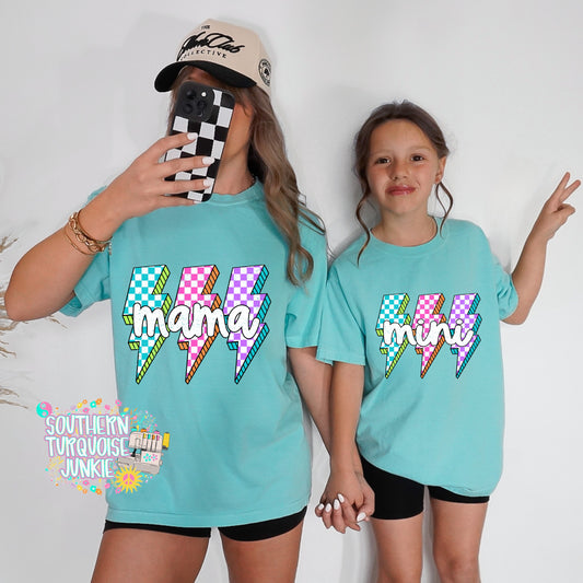MAMA & MINI NEON BOLT TEE