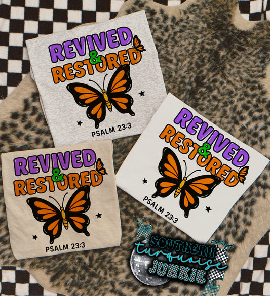 REVIVED & RESTORED (PURPLE) TEE