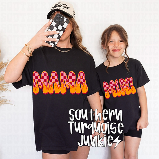 MAMA & MINI PINK FLAMES TEE