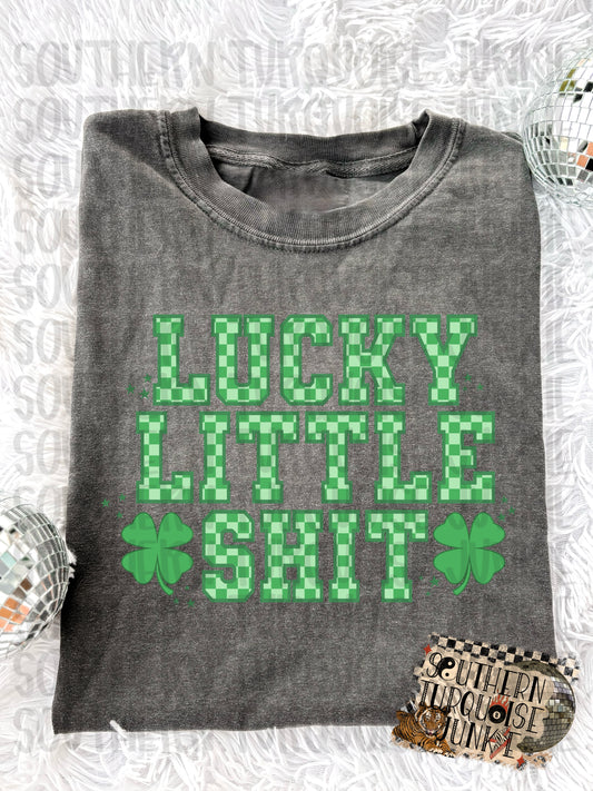 CHECKERED LUCKY LITTLE SHIT TEE