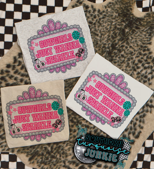 COWGIRLS JUST WANNA SPARKLE TEE