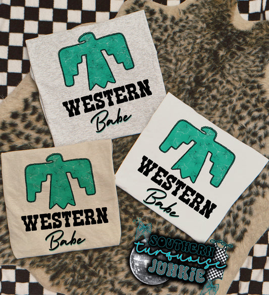WESTERN BABE TURQUOISE TEE