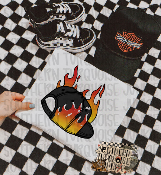 FLAMES HAT TEE