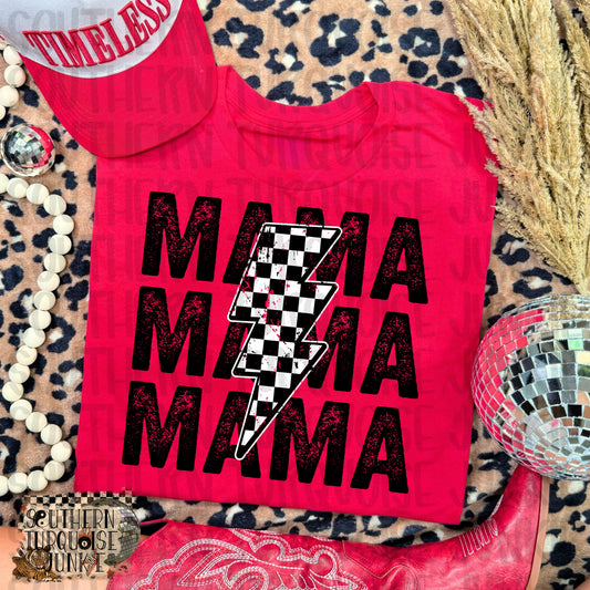 CHECKERED MAMA TEE