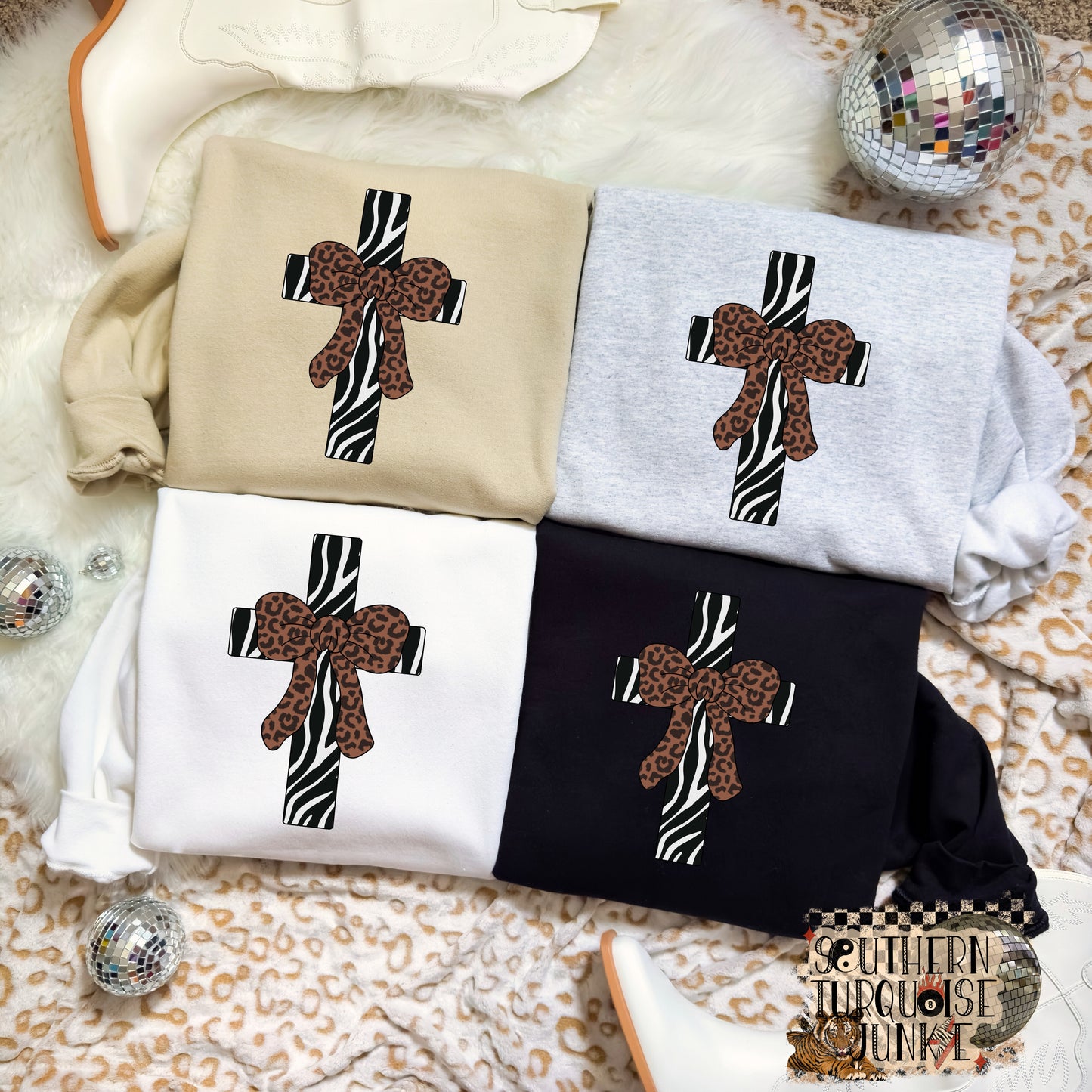 CHEETAH/ZEBRA CROSS CREWNECK