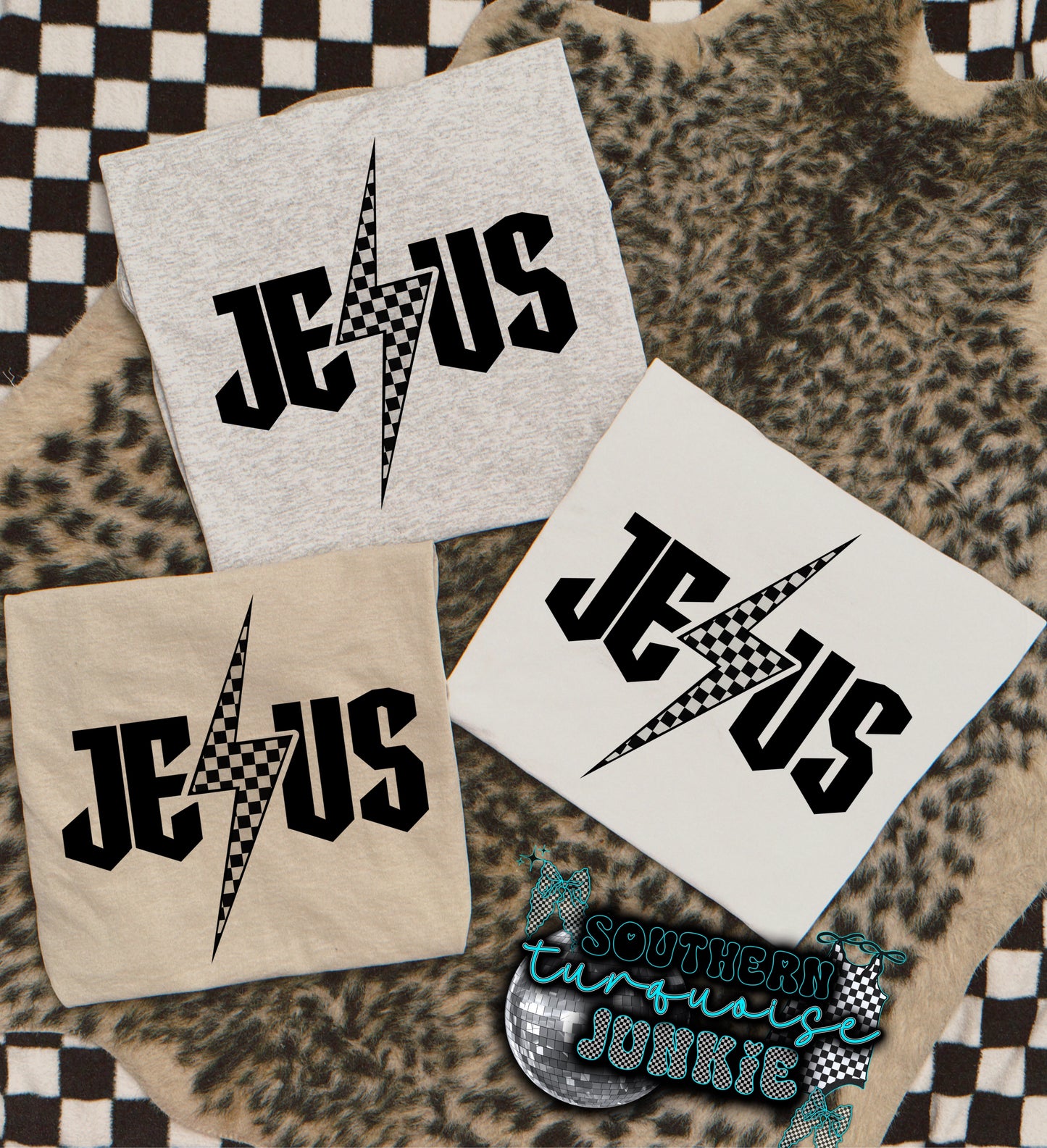 JESUS CHECKERED TEE
