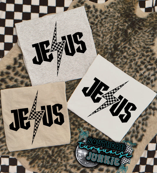 JESUS CHECKERED TEE