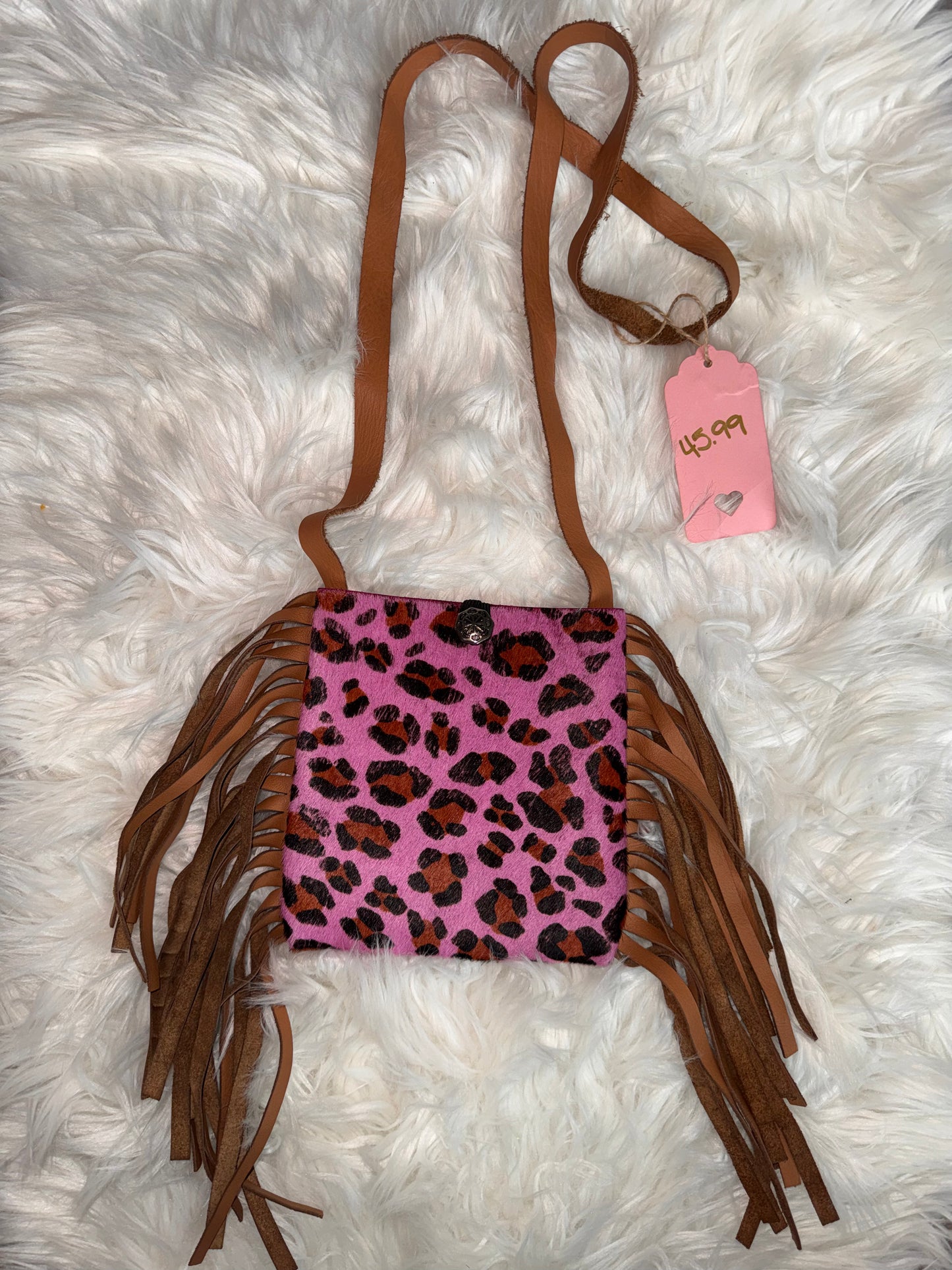 TODDLER CHEETAH FRINGE PURSE